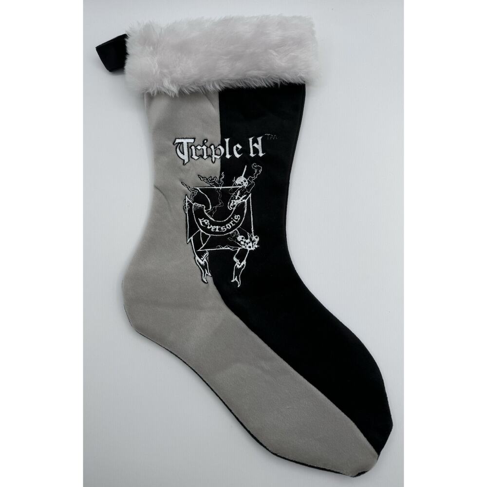 WWE Triple H Christmas Stocking Holiday Grey Black